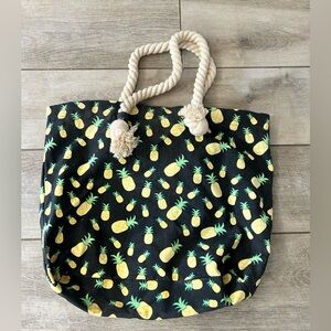 Canvas Pineapple Bag with rope straps